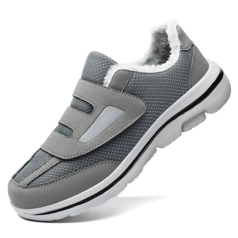 Chaussures d'hiver confortables pour personnes âgées avec bout large - Chaussures diabétiques pour pieds enflés et soutien orthopédique