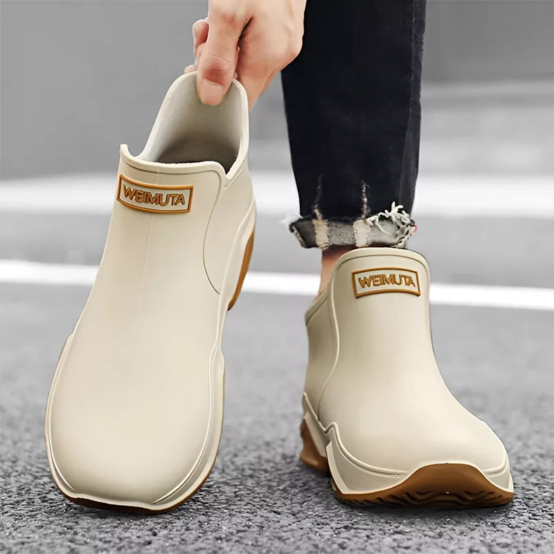 Bottes de pluie à la cheville imperméables antidérapantes femme