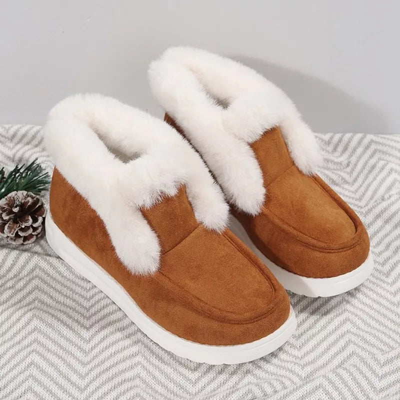 Bottines en daim pour femme doublées pour l'hiver