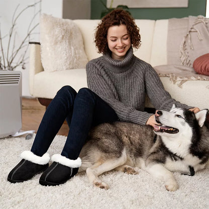 Chaussons d'intérieur en peluche avec semelle épaisse