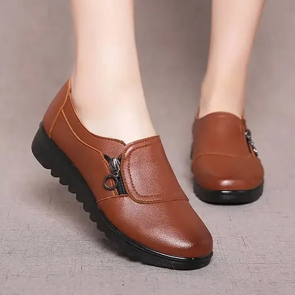 Chaussures pour femmes en cuir véritable sans lacets
