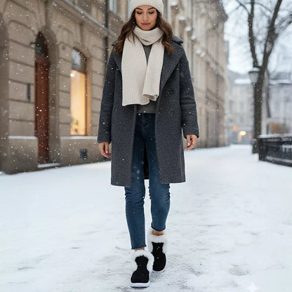 Bottines en daim pour femme doublées pour l'hiver