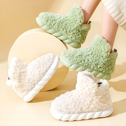 Bottes chaussons d'intérieur chauds en peluche