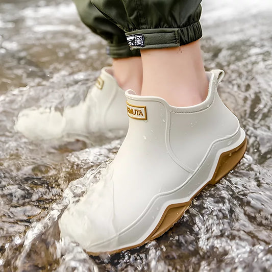 Bottes de pluie à la cheville imperméables antidérapantes femme