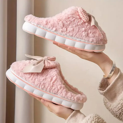 Pantoufles en fourrure chaude d'hiver pour femme