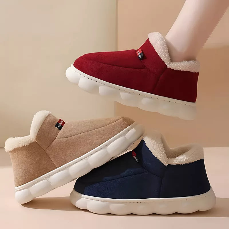 Pantoufles en peluche d'hiver avec semelle épaisse