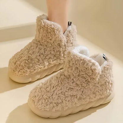 Bottes chaussons d'intérieur chauds en peluche