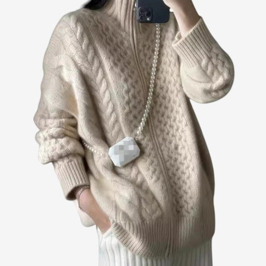 Adriana | Cardigan Lungo Donna in Cashmere con Cerniera Ð Stile Elegante per Comfort Quotidiano 0