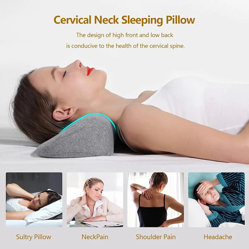 Coussin Cervical Ergonomique en Mousse à Mémoire Orthopédique pour Dormir sur le Côté