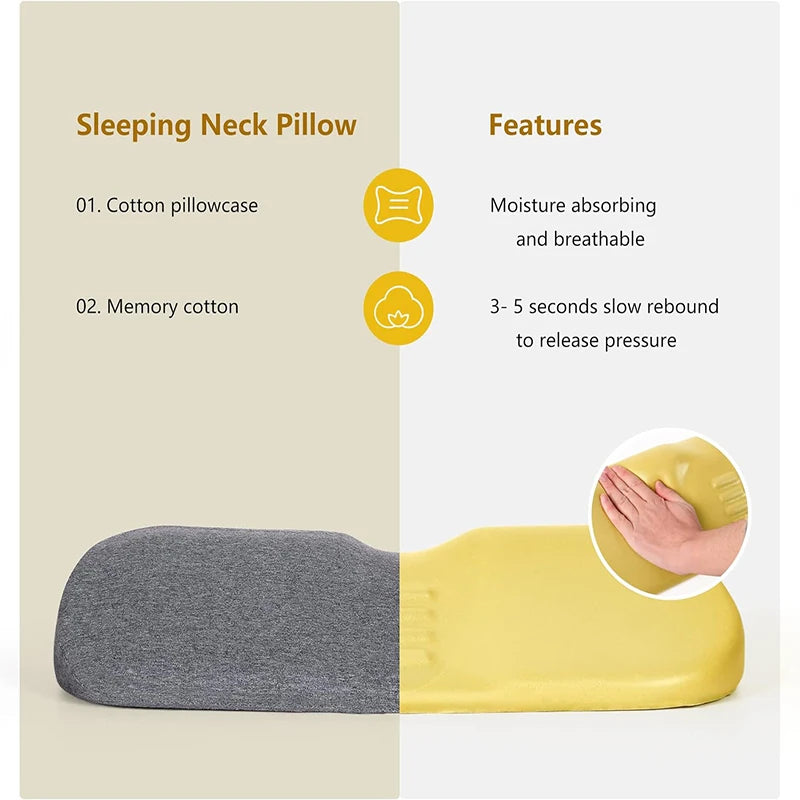 Coussin Cervical Ergonomique en Mousse à Mémoire Orthopédique pour Dormir sur le Côté