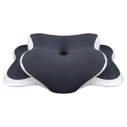 Oreiller cervical ergonomique en mousse à mémoire de forme avec taie d'oreiller réglable en soie