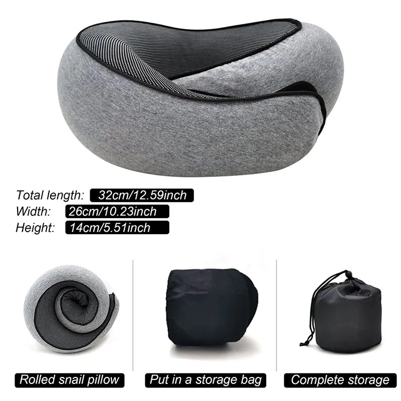 Coussin de voyage en mousse à mémoire en forme de U - Support réglable pour le cou