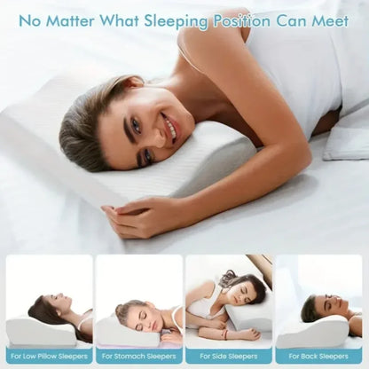Coussin orthopédique en mousse à mémoire de forme ergonomique pour cervicales - Support de cou et sommeil idéal