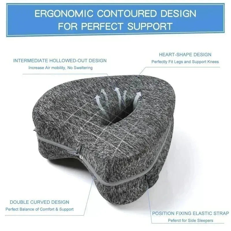 Coussin orthopédique pour jambes en coton avec mémoire - Soulagement de la sciatique et confort ergonomique