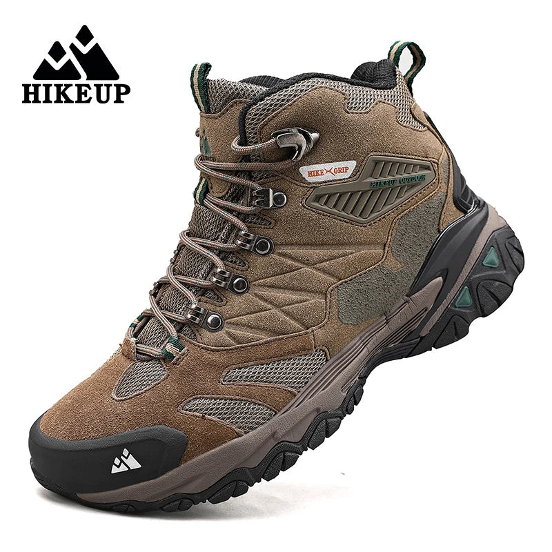 HIKEUP - Bottine d'hiver pour homme en cuir suédé pour trekking respirant
