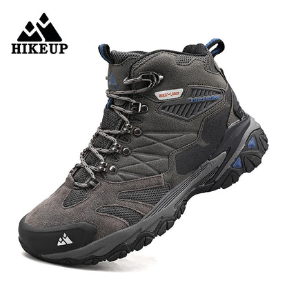 HIKEUP - Bottine d'hiver pour homme en cuir suédé pour trekking respirant