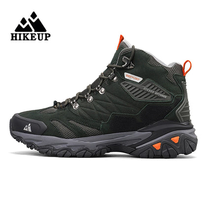 HIKEUP - Bottine d'hiver pour homme en cuir suédé pour trekking respirant