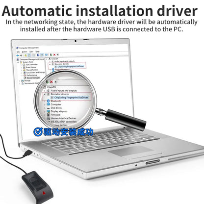 Lecteur d'empreintes digitales USB pour Windows 10 et 11 – Accès biométrique sécurisé et Plug and Play