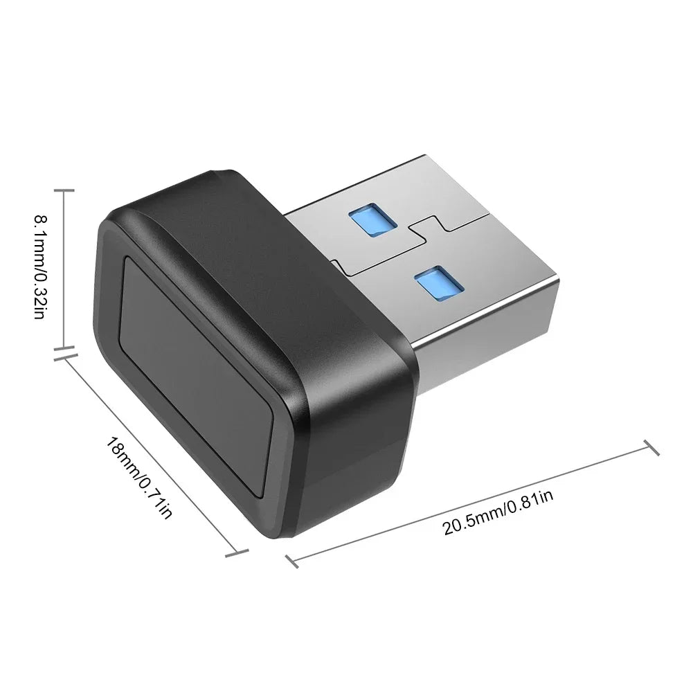 Lecteur d'empreintes digitales USB pour Windows avec reconnaissance à 360° – Sécurité biométrique pour PC, accès rapide et cryptage