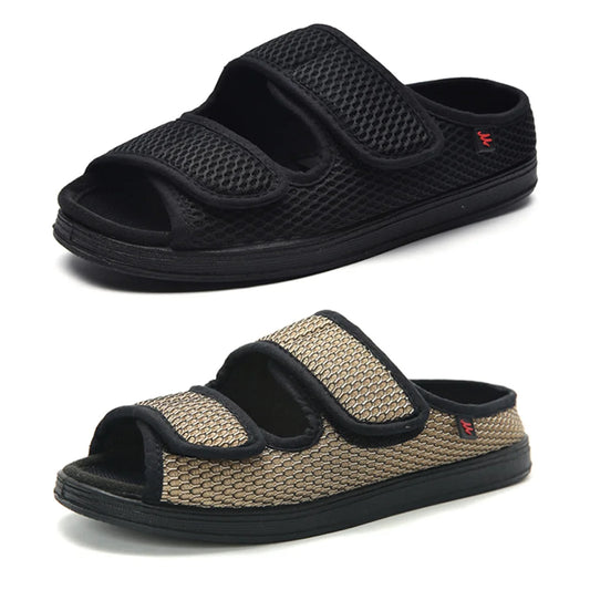 Pantofole réglables pour diabétiques unisexes - Chaussures confort pour pieds enflés