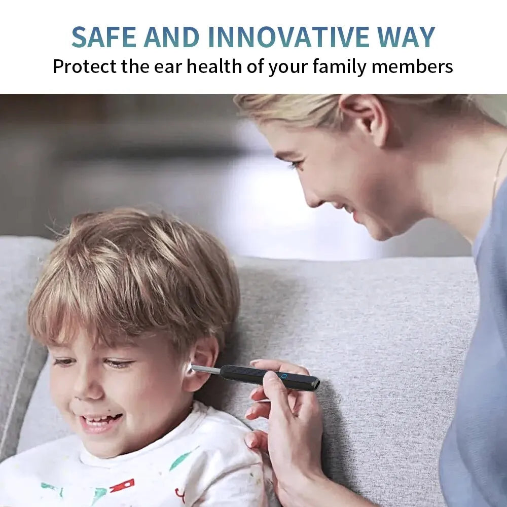 Nettoyeur Auriculaire Sans Fil avec Caméra 1296P, Recharge USB-C et WiFi