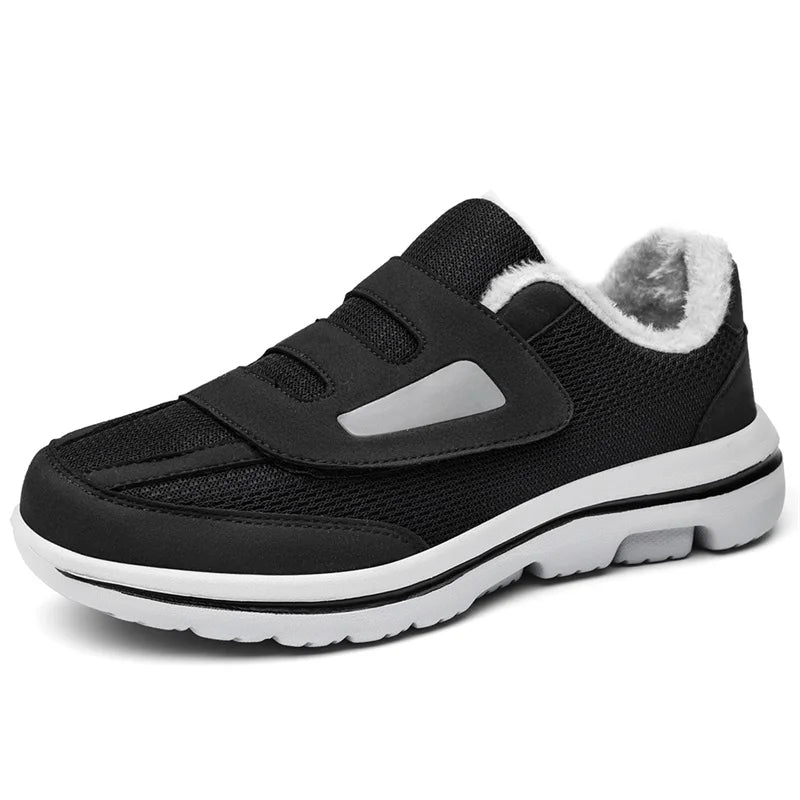 Chaussures d'hiver confortables pour personnes âgées avec bout large - Chaussures diabétiques pour pieds enflés et soutien orthopédique