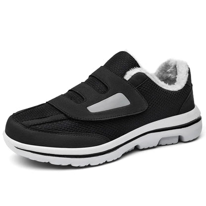 Chaussures d'hiver confortables pour personnes âgées avec bout large - Chaussures diabétiques pour pieds enflés et soutien orthopédique