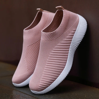 Chaussures pour femme slip-on rose - baskets légères et confortables pour les promenades
