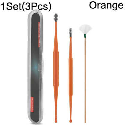 Ensemble d'Outils pour Nettoyage des Oreilles en Silicone Souple - 3 Pièces Antidérapantes et Faciles à Nettoyer