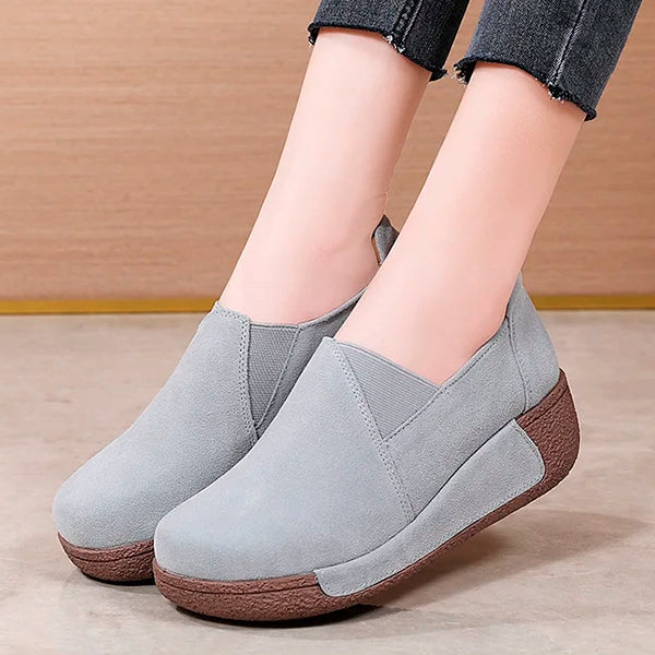 Mocassini avec plateau en cuir suédé