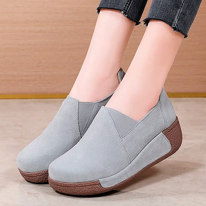 Mocassini avec plateau en cuir suédé