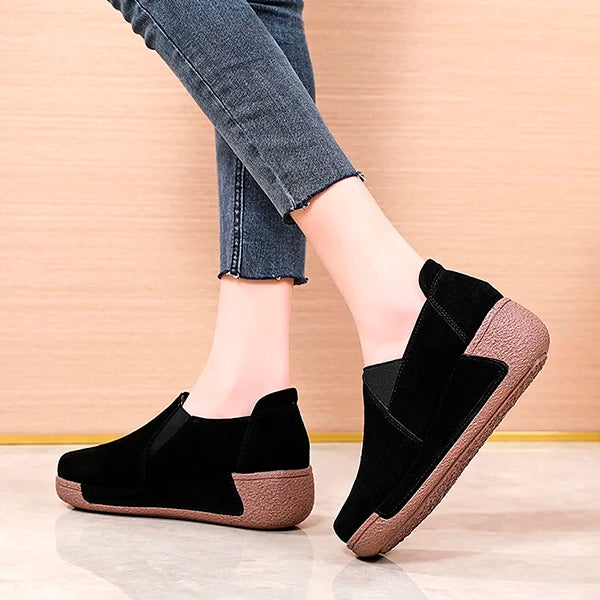 Mocassini avec plateau en cuir suédé