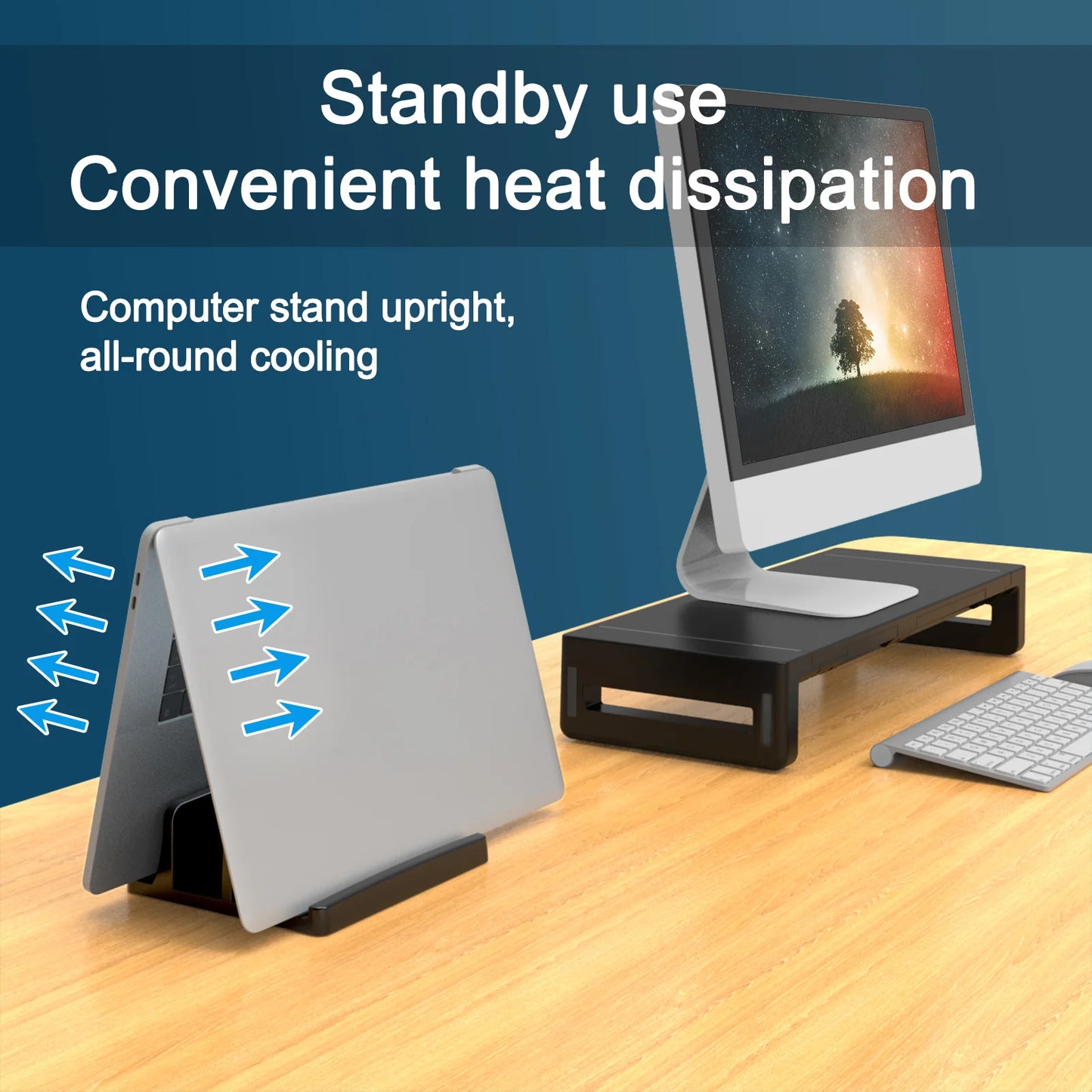 Support vertical universel pour ordinateur portable avec 3 emplacements pour MacBook et tablette