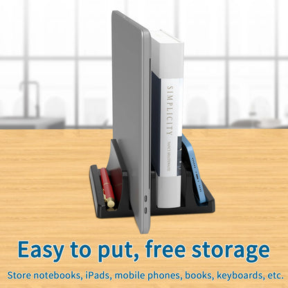 Support vertical universel pour ordinateur portable avec 3 emplacements pour MacBook et tablette