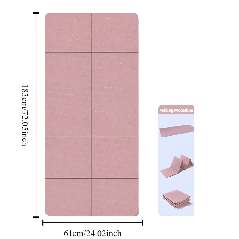 Tapis de yoga pliable écologique antidérapant pour fitness et pilates 183x61 cm