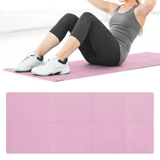 Tapis de yoga pliable rose en EVA - Antichoc, imperméable et léger