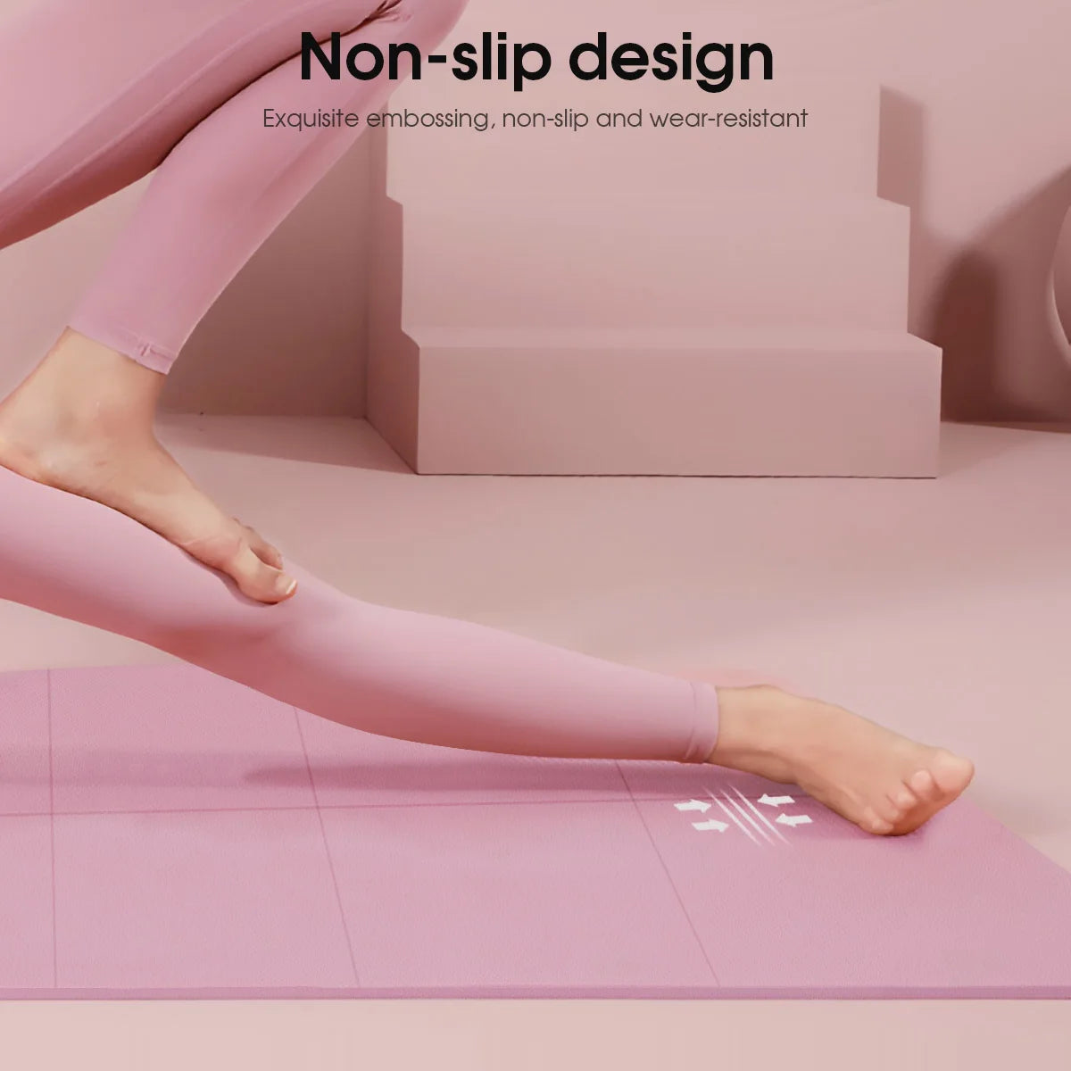 Tapis de yoga pliable rose en EVA - Antichoc, imperméable et léger