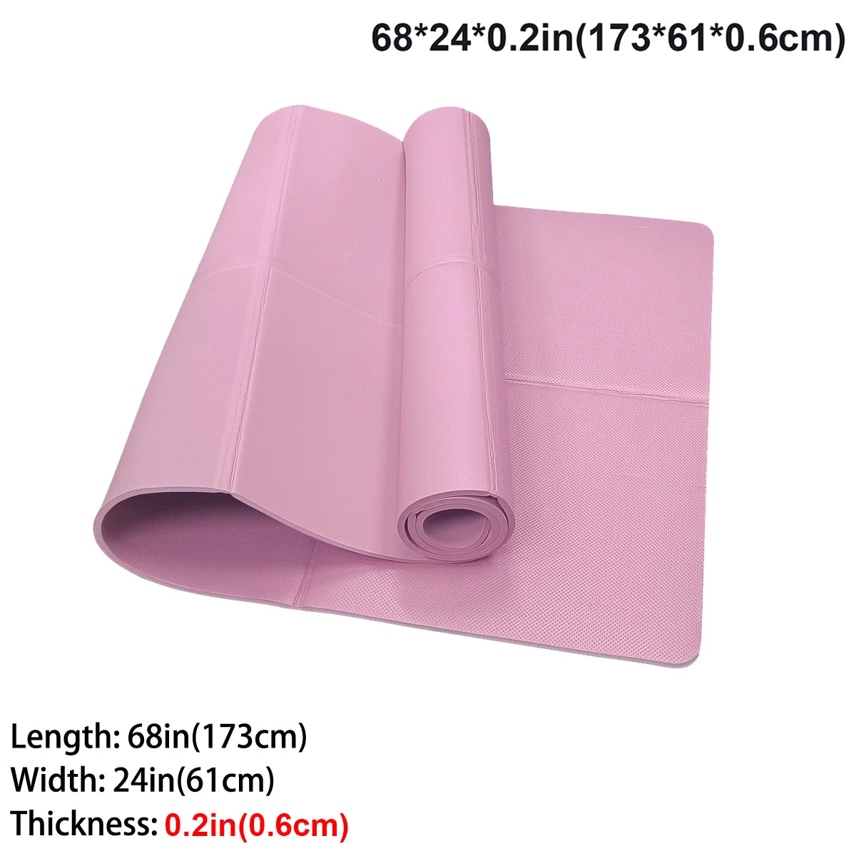 Tapis de yoga pliable rose en EVA - Antichoc, imperméable et léger