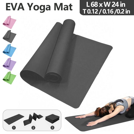 Tapis de yoga professionnel pliable en EVA écologique pour fitness et Pilates 3mm/4mm/6mm
