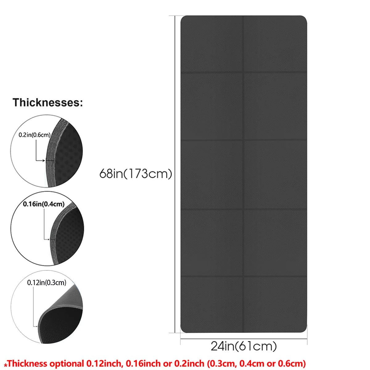 Tapis de yoga professionnel pliable en EVA écologique pour fitness et Pilates 3mm/4mm/6mm