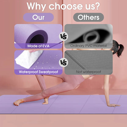 Tapis de yoga professionnel pliable en EVA écologique pour fitness et Pilates 3mm/4mm/6mm