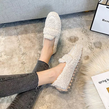 Mocassini pour femme avec fourrure