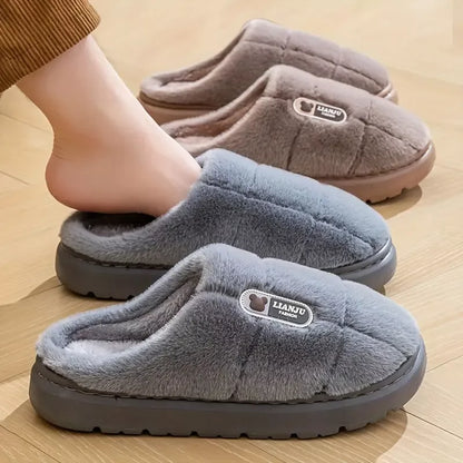 Chaussons chauds d'intérieur avec semelle épaisse
