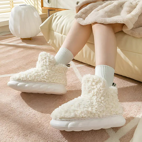 Bottes chaussons d'intérieur chauds en peluche