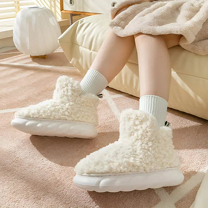 Bottes chaussons d'intérieur chauds en peluche