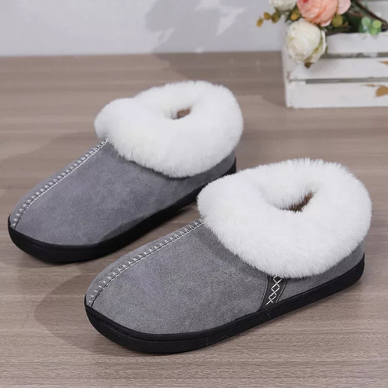 Chaussons d'intérieur en peluche avec semelle épaisse