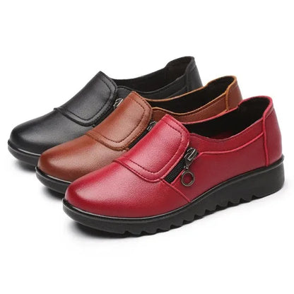 Chaussures pour femmes en cuir véritable sans lacets