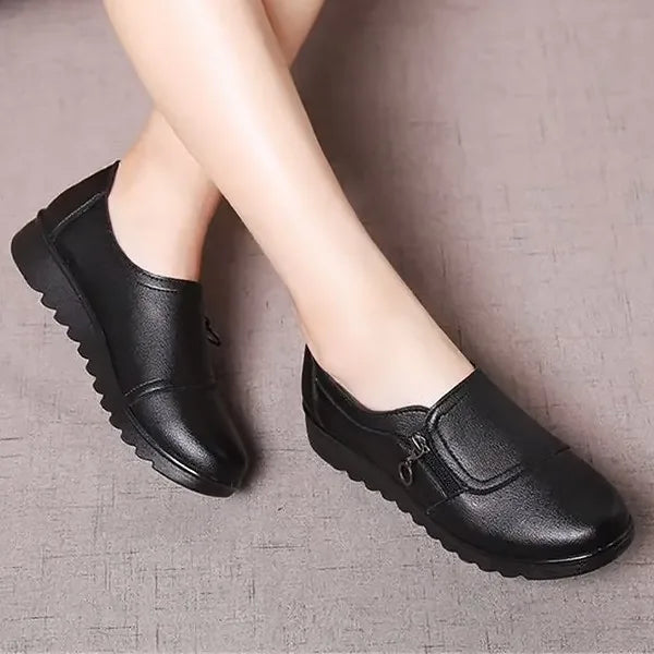 Chaussures pour femmes en cuir véritable sans lacets