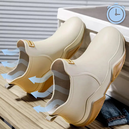 Bottes de pluie à la cheville imperméables antidérapantes femme