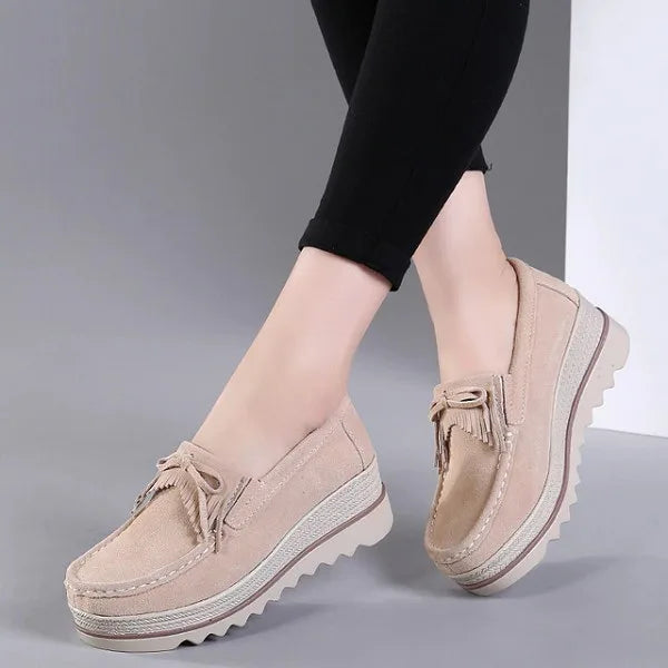 Chaussures orthopédiques pour femmes en cuir suédé pour pieds larges